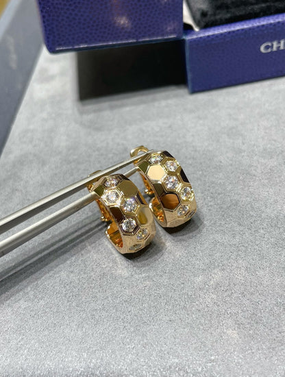 [Avelora]BEE LOVE DIAMOND HOOP EARRINGS