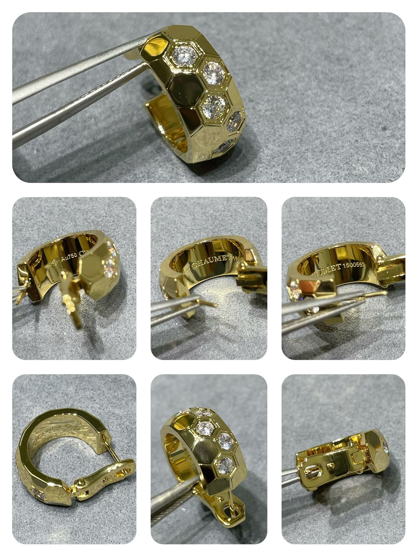 [Avelora]BEE LOVE DIAMOND HOOP EARRINGS