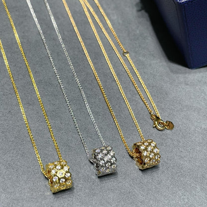 [Avelora]BEE LOVE DIAMOND PAVED 3 ROW NECKLACE