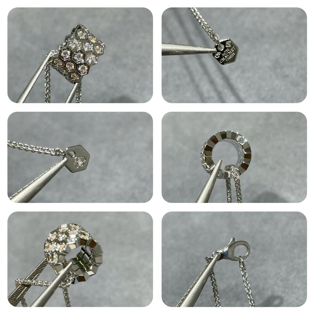 [Avelora Jewelry ]BEE LOVE DIAMOND PAVED 3 ROW NECKLACE