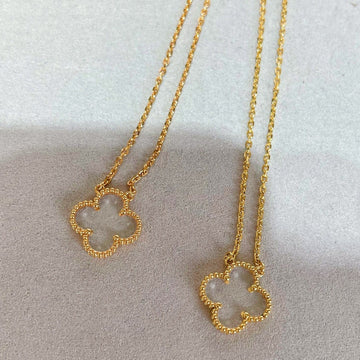[Avelora Jewelry ]CLOVER ROCK CRYSTAL ROSE GOLD NECKLACE