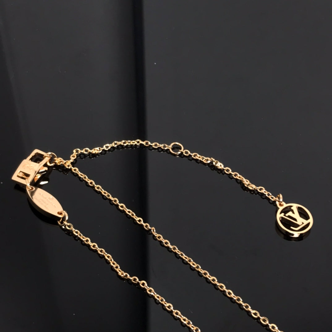 [Avelora]COLOR BLOSSOM PINK MOP SUN GOLD NECKLACE