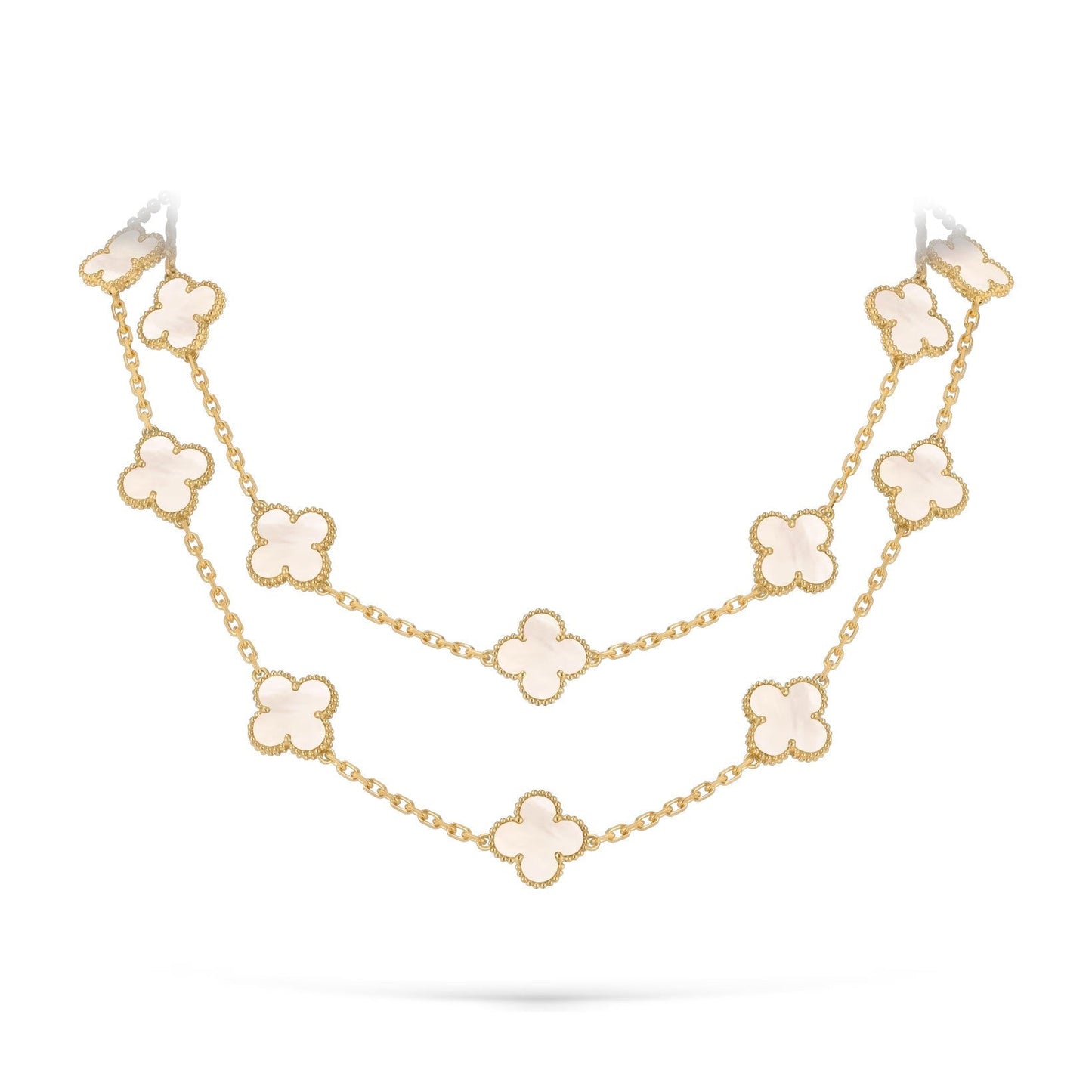 [Avelora]CLASSIC 20-MOTIF LUCKY CLOVER LONG NECKLACE GOLD COLLECTION