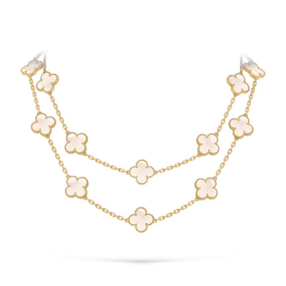 [Avelora]CLASSIC 20-MOTIF LUCKY CLOVER LONG NECKLACE GOLD COLLECTION