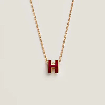 [Avelora Jewelry ]HM CLIC RED ENAMEL GOLD NECKLACE