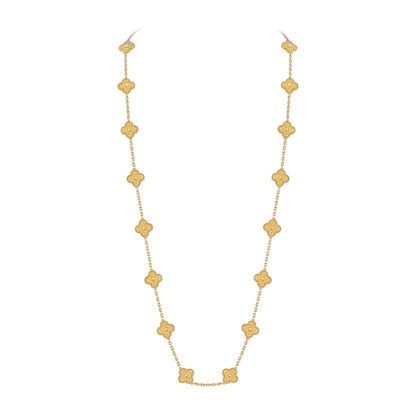 [Avelora]CLASSIC 20-MOTIF LUCKY CLOVER LONG NECKLACE GOLD COLLECTION
