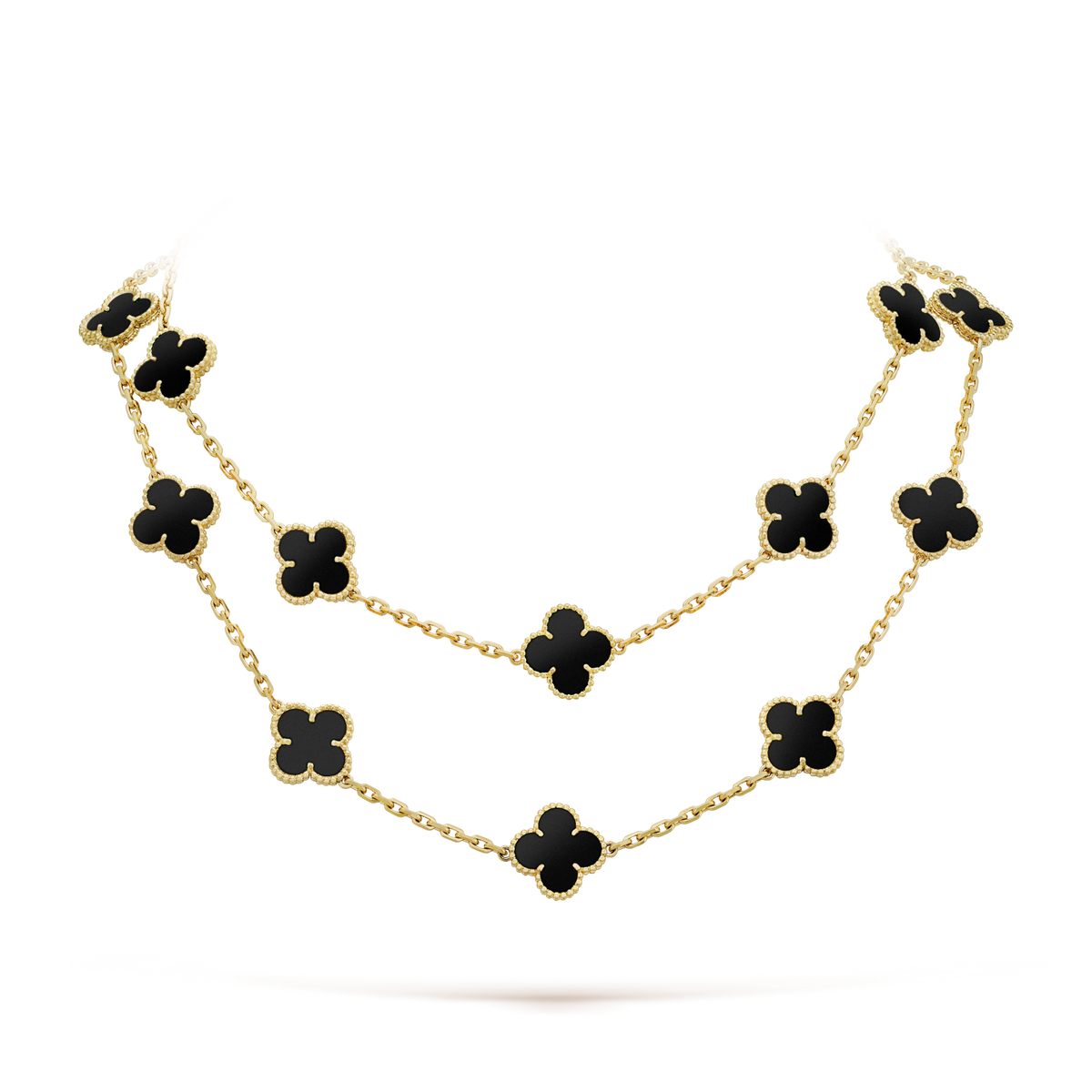[Avelora Jewelry ]CLOVER 20 MOTIFS ONYX NECKLACE