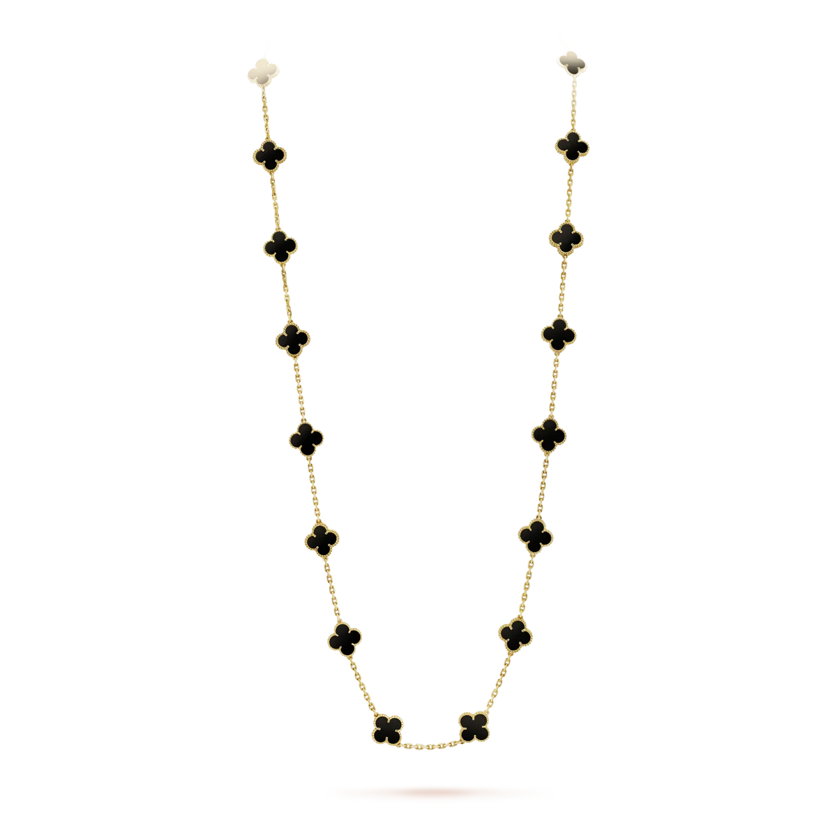 [Avelora Jewelry ]CLOVER 20 MOTIFS ONYX NECKLACE