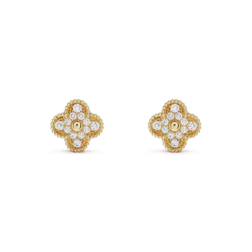 [Avelora Jewelry ]CLOVER MEDIUM 1 MOTIFS FUll DIAMOND EARRINGS