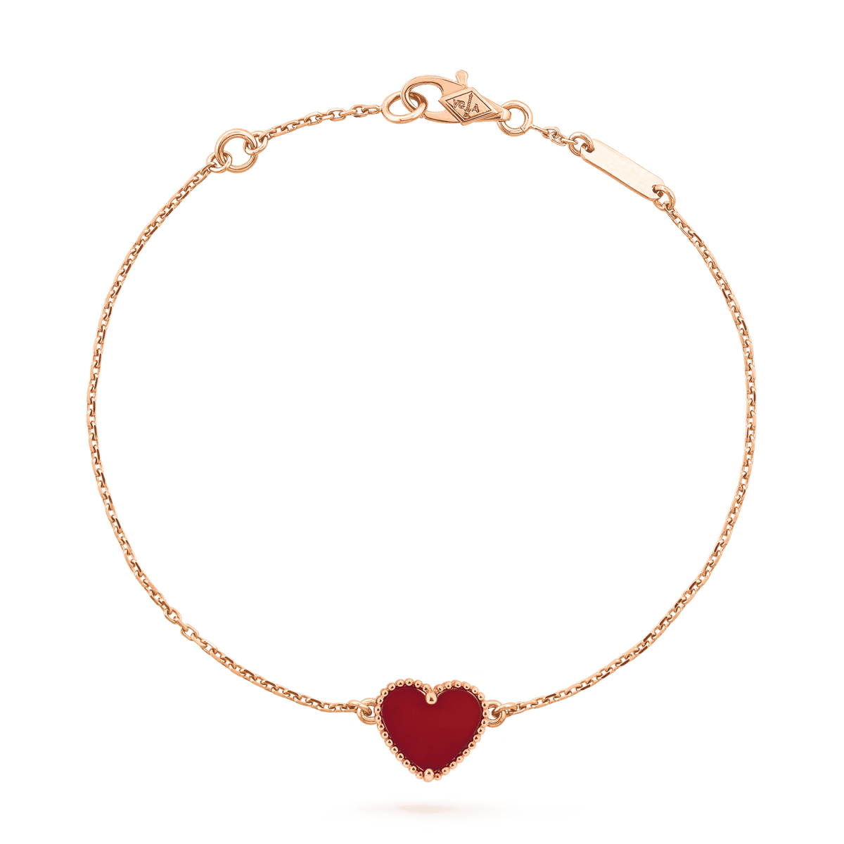 [Avelora Jewelry ]HEART CARNELIAN PINK GOLD BRACELET