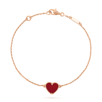 [Avelora Jewelry ]HEART CARNELIAN PINK GOLD BRACELET