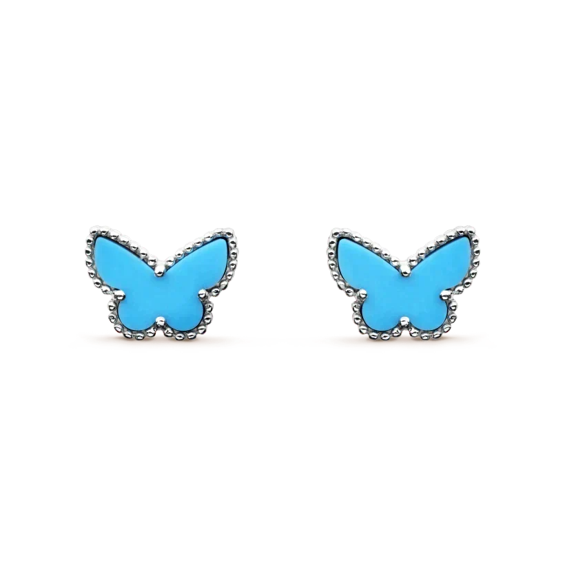 [Avelora Jewelry ]BUTTERFLY TURQUOISE EARRINGS SILVER