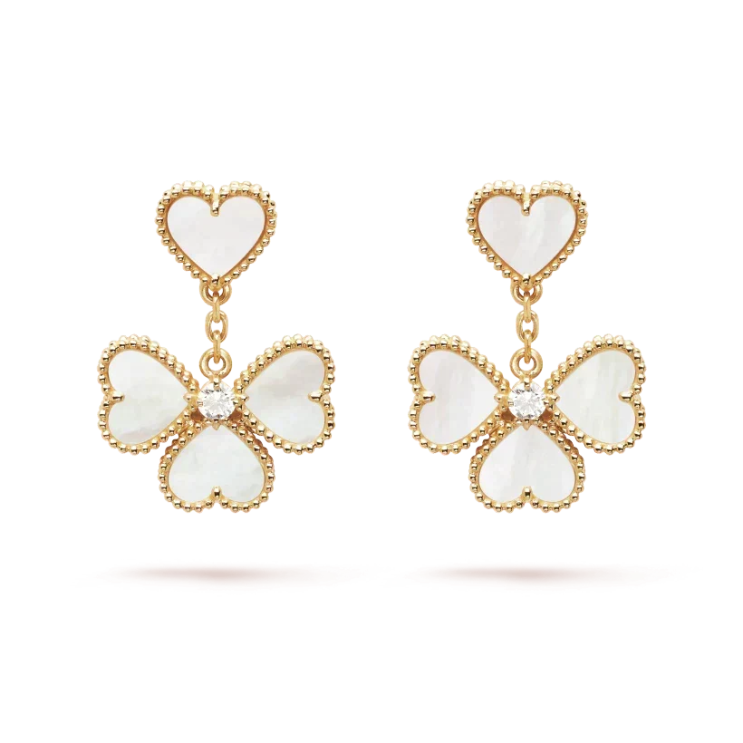 [Avelora Jewelry ]CLOVER SWEET WHITE MOP EARRINGS