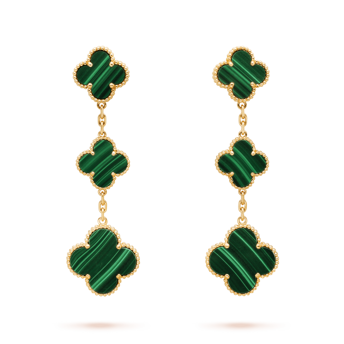 [Avelora Jewelry ]CLOVER MALACHITE 3 MOTIFS GOLD