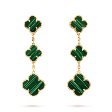 [Avelora Jewelry ]CLOVER MALACHITE 3 MOTIFS GOLD