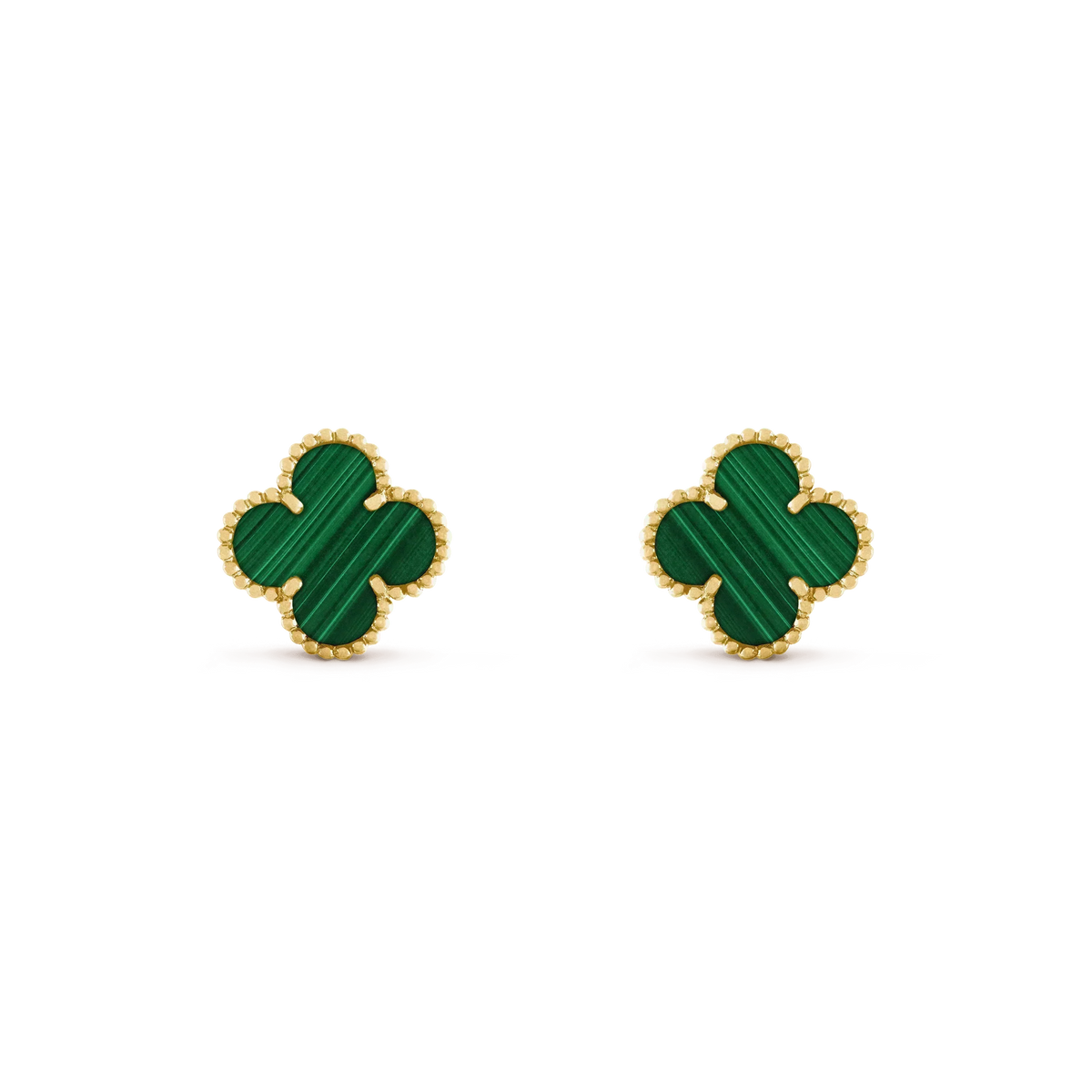 [Avelora Jewelry ]CLOVER MEDIUM 1 MOTIFS MALACHITE  EARRINGS