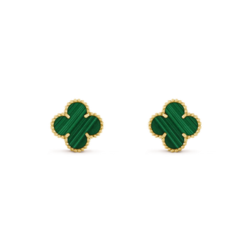 [Avelora Jewelry ]CLOVER MEDIUM 1 MOTIFS MALACHITE  EARRINGS