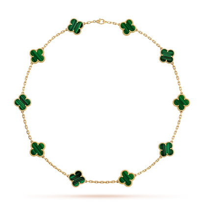 [Avelora]CLASSIC LUCKY 10-MOTIF CLOVER NECKLACE GOLD COLLECTION