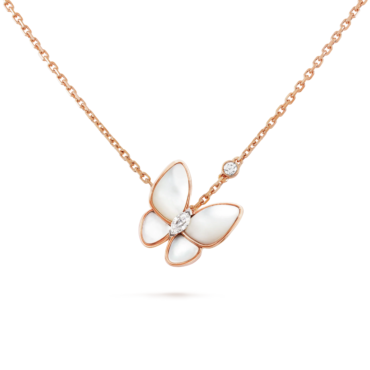 [Avelora Jewelry ]BUTTERFLY MOP DIAMOND NECKLACE