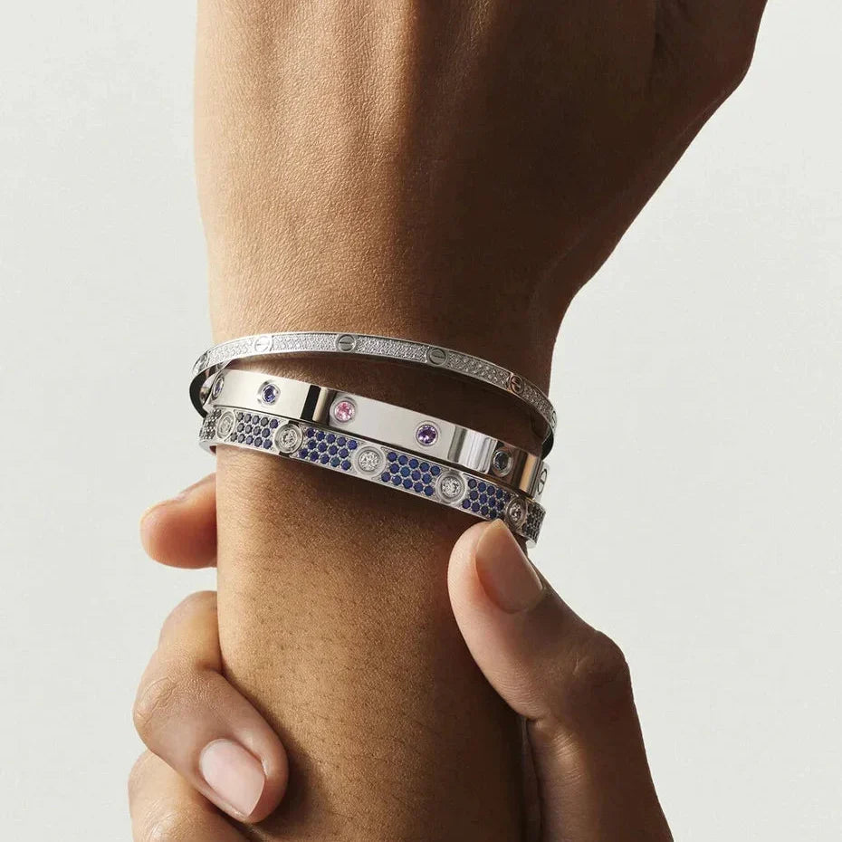[Avelora jewelry]CLASSIC 6.1MM LOVE BRACELET 10-DIAMOND MULTICOLOR