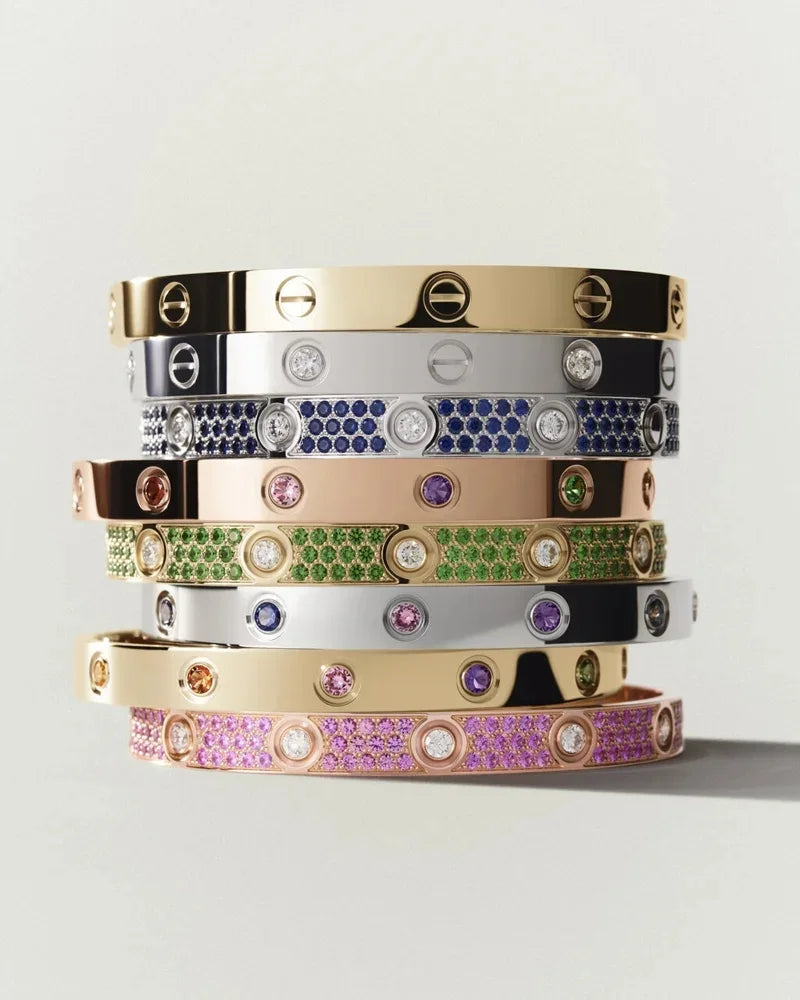 [Avelora jewelry]CLASSIC 6.1MM LOVE BRACELET 10-DIAMOND FULL PAVÉ