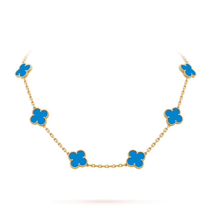 [Avelora]CLASSIC LUCKY 10-MOTIF CLOVER NECKLACE GOLD COLLECTION