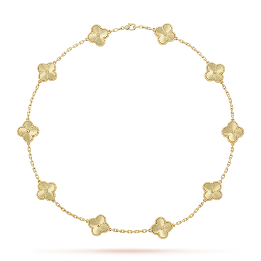[Avelora]CLASSIC LUCKY 10-MOTIF CLOVER NECKLACE GOLD COLLECTION