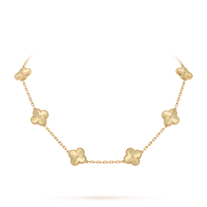 [Avelora]CLASSIC LUCKY 10-MOTIF CLOVER NECKLACE GOLD COLLECTION