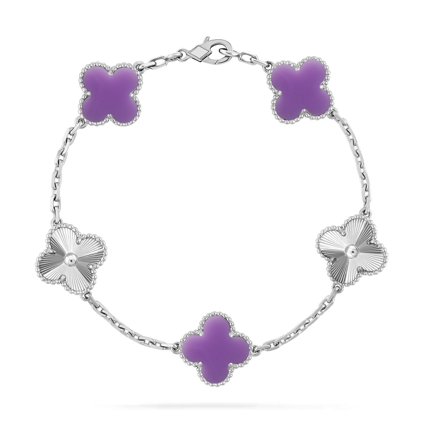 [Avelora]LUCKY CLOVER 5-MOTIF BRACELET - LAVENDER COLLECTION
