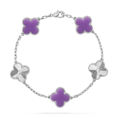 [Avelora]LUCKY CLOVER 5-MOTIF BRACELET - LAVENDER COLLECTION