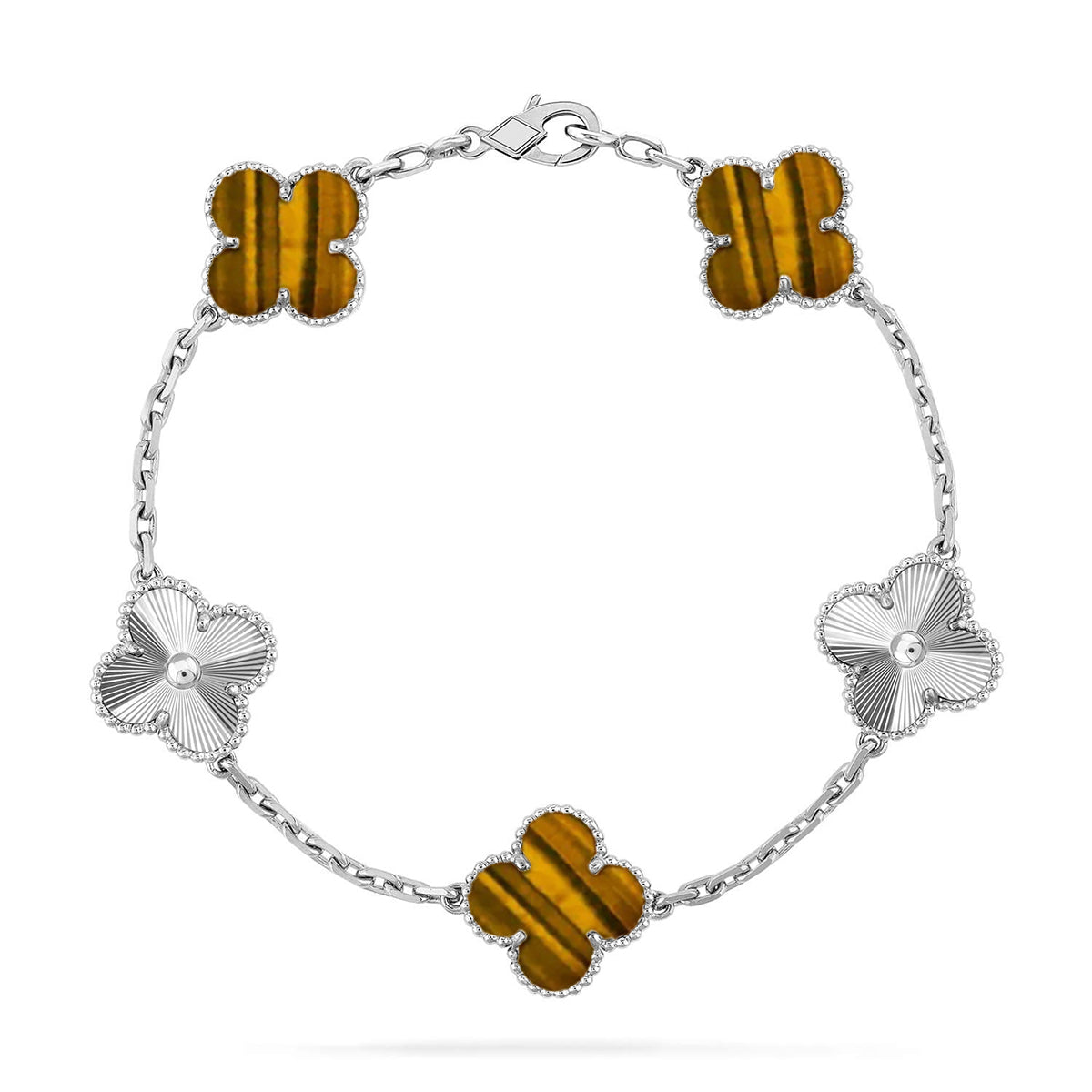 [Avelora Jewelry ] CLOVER 5 MOTIFS TIGER EYE BRACELET COLLECTION
