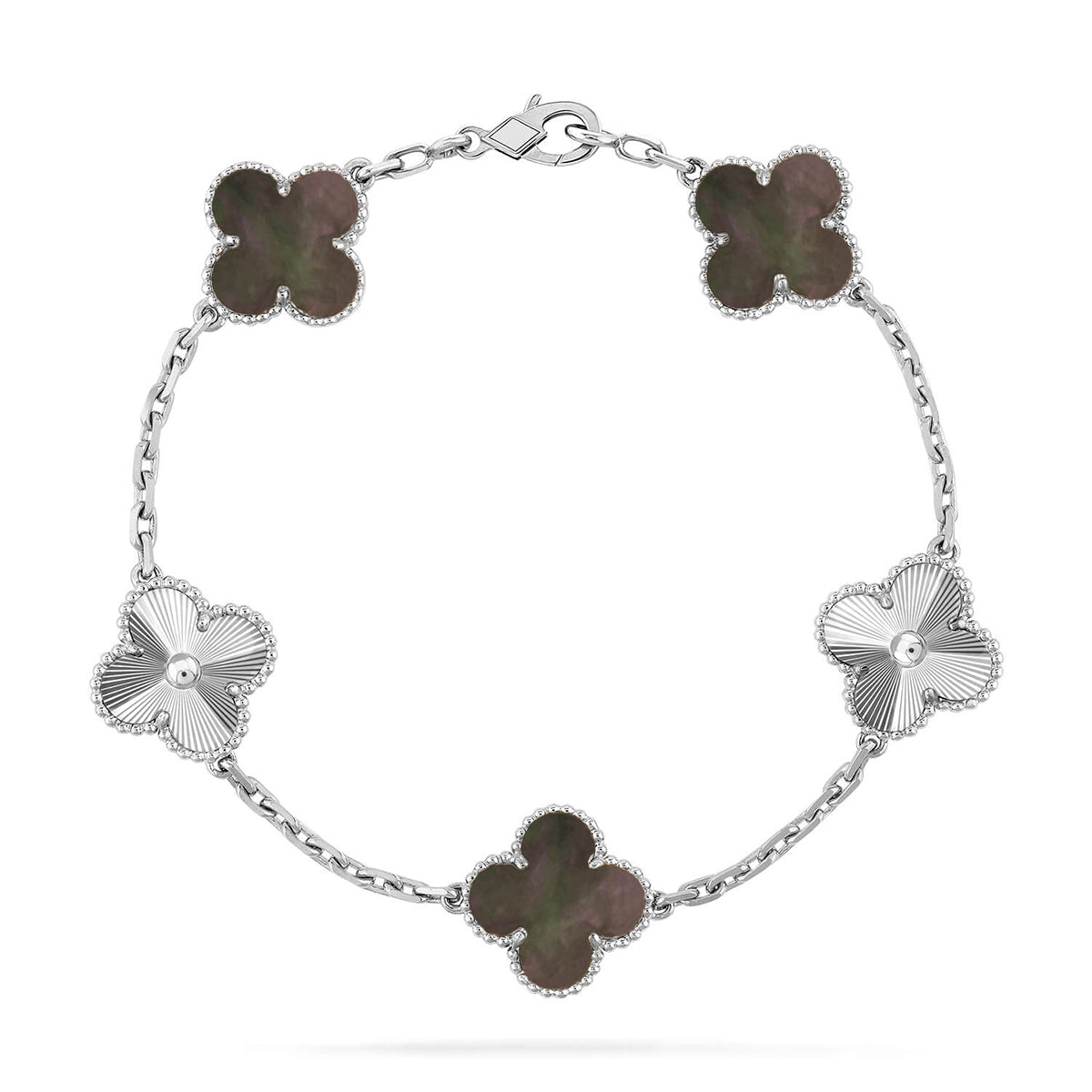 [Avelora]LUCKY CLOVER 5-MOTIF BRACELET - GREY MOTHER-OF-PEARL COLLECTION