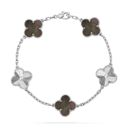 [Avelora]LUCKY CLOVER 5-MOTIF BRACELET - GREY MOTHER-OF-PEARL COLLECTION