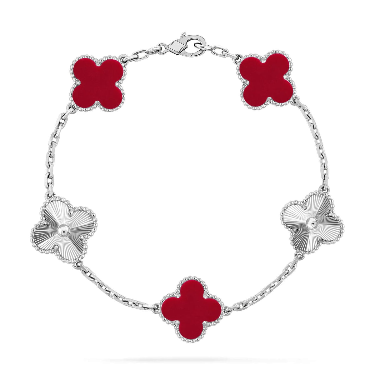 [Avelora Jewelry ] CLOVER 5 MOTIF RED CORNELIAN BRACELET COLLECTION