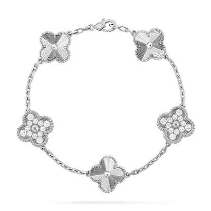 [Avelora]LUCKY CLOVER 5-MOTIF BRACELET - LASER COLLECTION