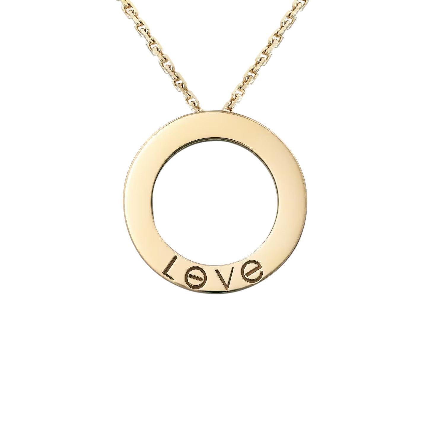 [Avelora]LOVE LARGE CIRCULAR PENDANT FULL-PAVÉ DIAMOND NECKLACE
