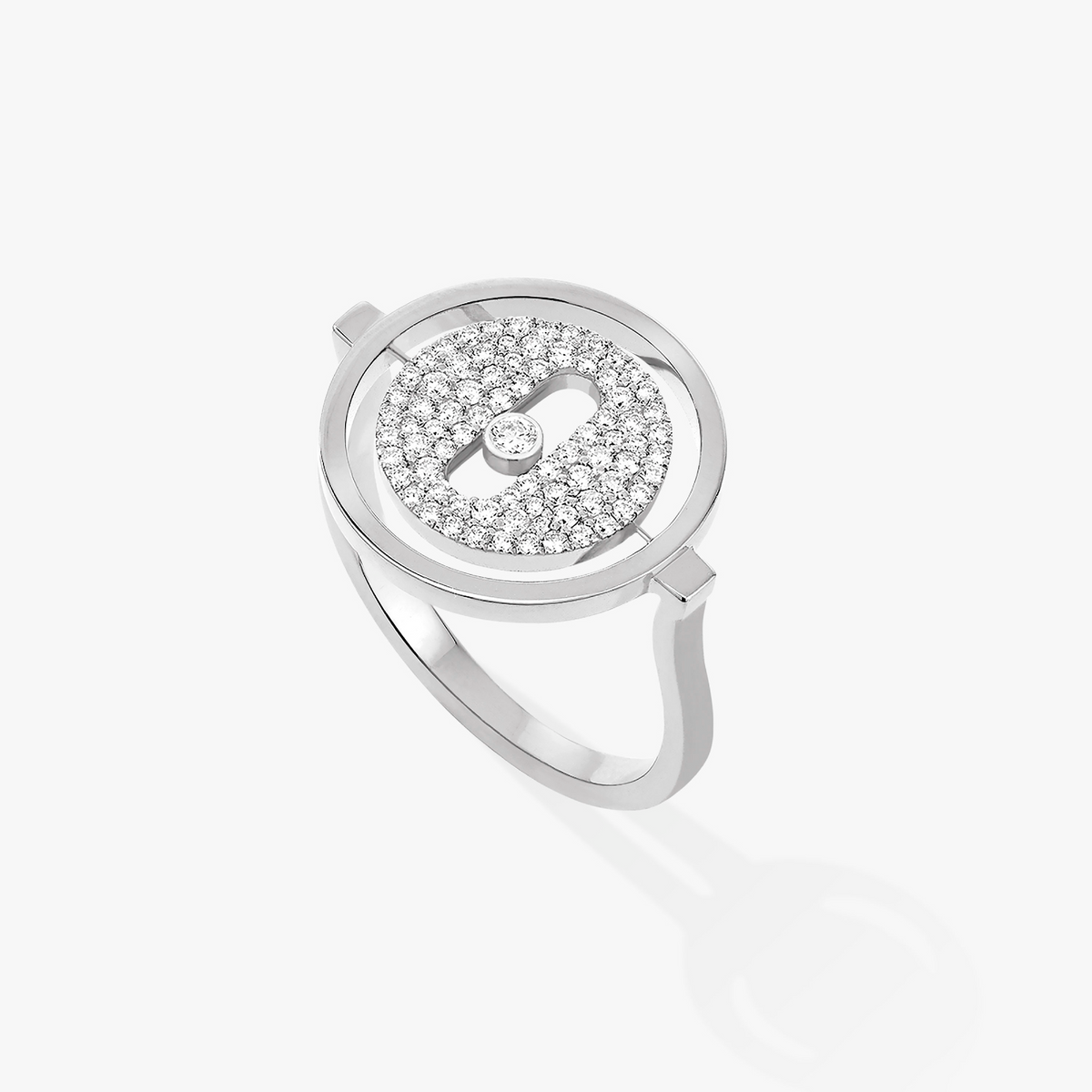 [Avelora jewelry]Lucky Move Paved Silver Diamond Ring