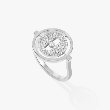 [Avelora jewelry]Lucky Move Paved Silver Diamond Ring