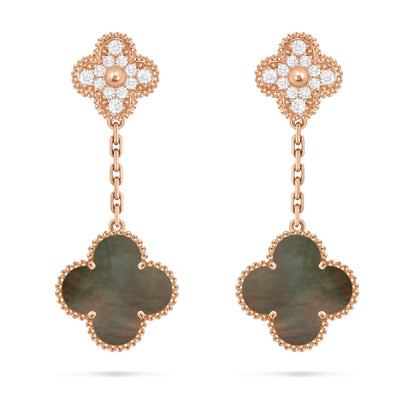 [Avelora]CLOVER DUAL-MOTIF STATEMENT STUD EARRINGS - DOUBLE-CHARM COLLECTION