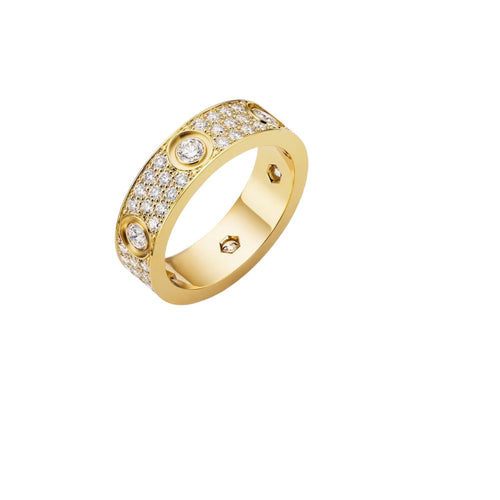 [Avelora]LOVE 5.5MM FULL-PAVÉ 6-DIAMOND RING