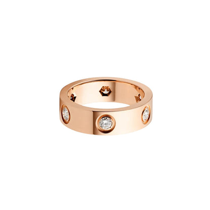 [Avelora]LOVE 5.5MM 6 DIAMONDS RING