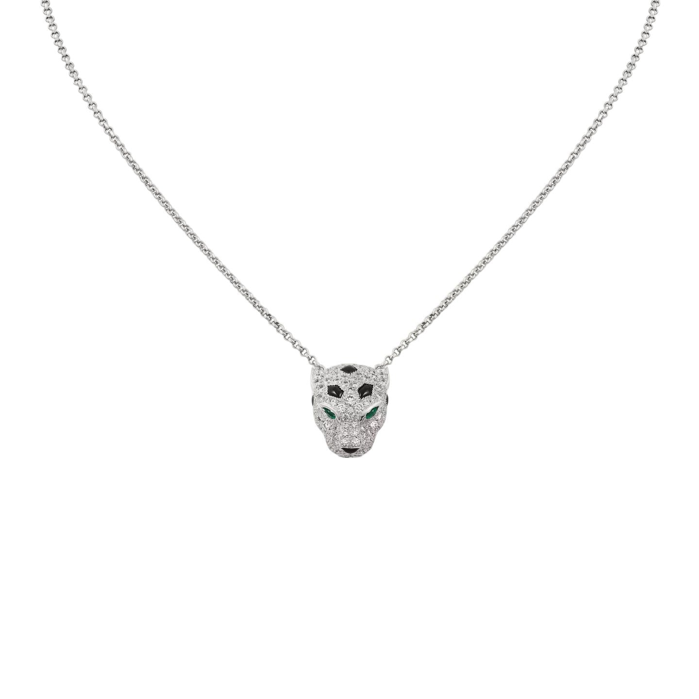 [Avelora]LEOPARD HEAD FULL PAVÉ DIAMOND PENDANT NECKLACE