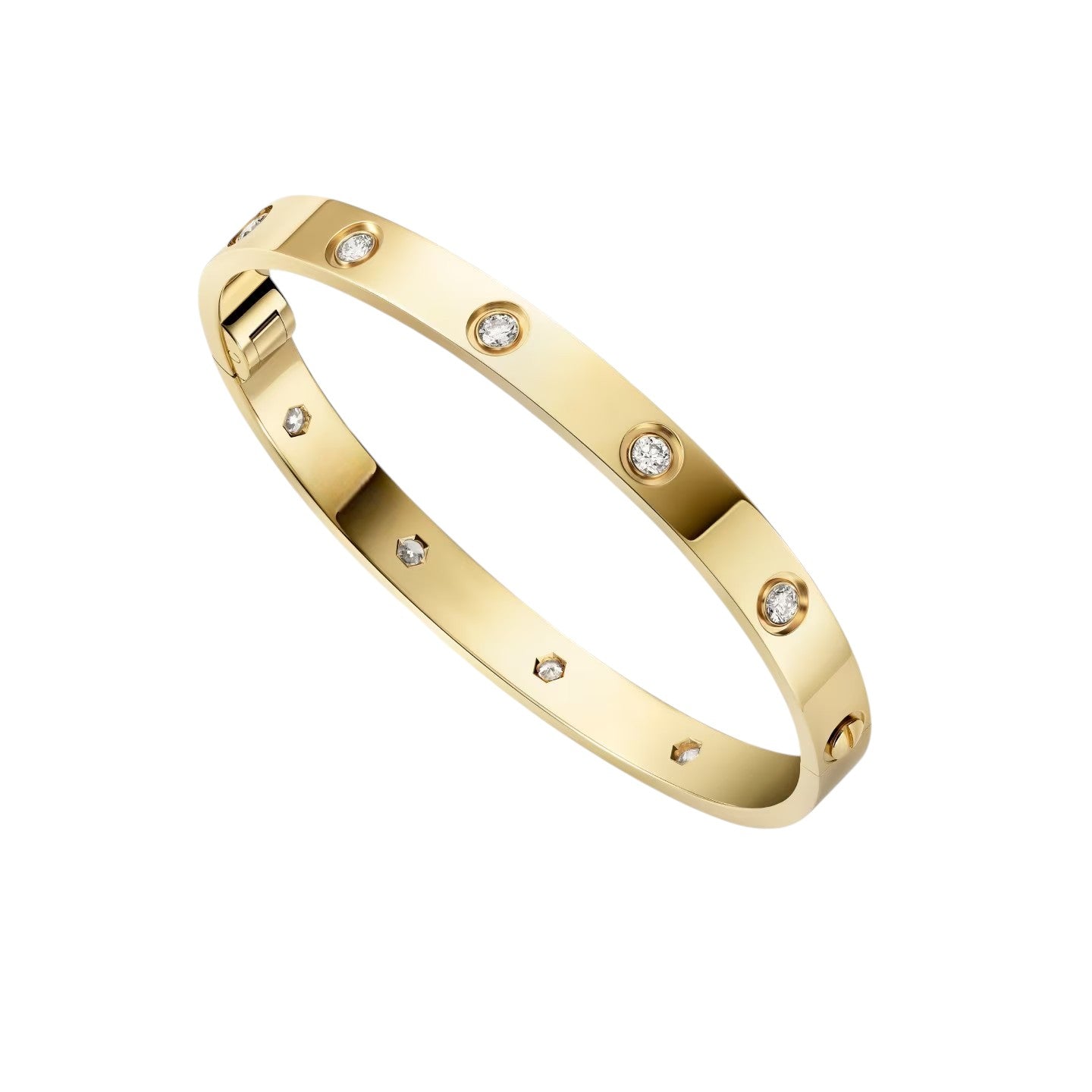 [Avelora]CLASSIC 6.1MM LOVE SINGLE-SCREW CLOSURE BANGLE - 10-DIAMOND