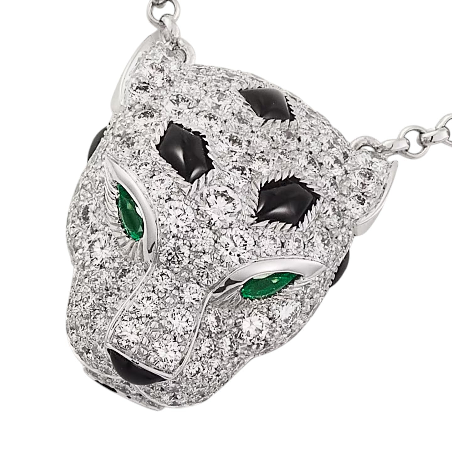 [Avelora]LEOPARD HEAD FULL PAVÉ DIAMOND PENDANT NECKLACE