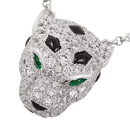 [Avelora]LEOPARD HEAD FULL PAVÉ DIAMOND PENDANT NECKLACE
