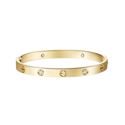 [Avelora]CLASSIC 6.1MM LOVE SINGLE-SCREW CLOSURE BANGLE - 4-DIAMOND