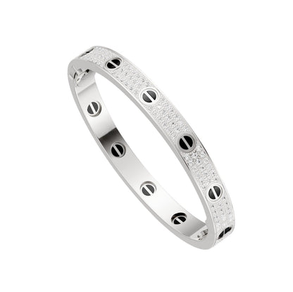 [Avelora]CLASSIC 6.1MM LOVE BANGLE - DIAMOND PAVÉ & BLACK CERAMIC