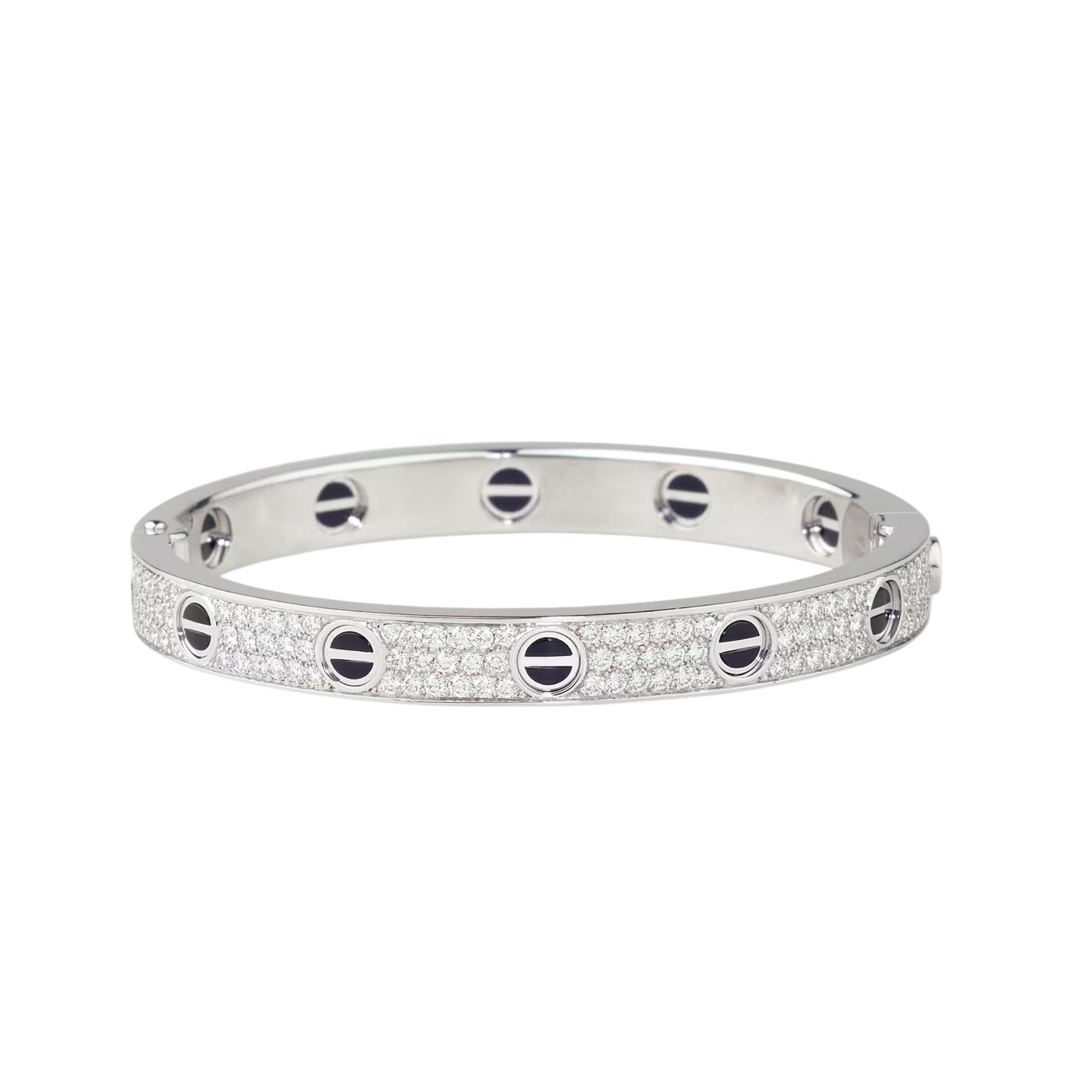 [Avelora]CLASSIC 6.1MM LOVE BANGLE - DIAMOND PAVÉ & BLACK CERAMIC