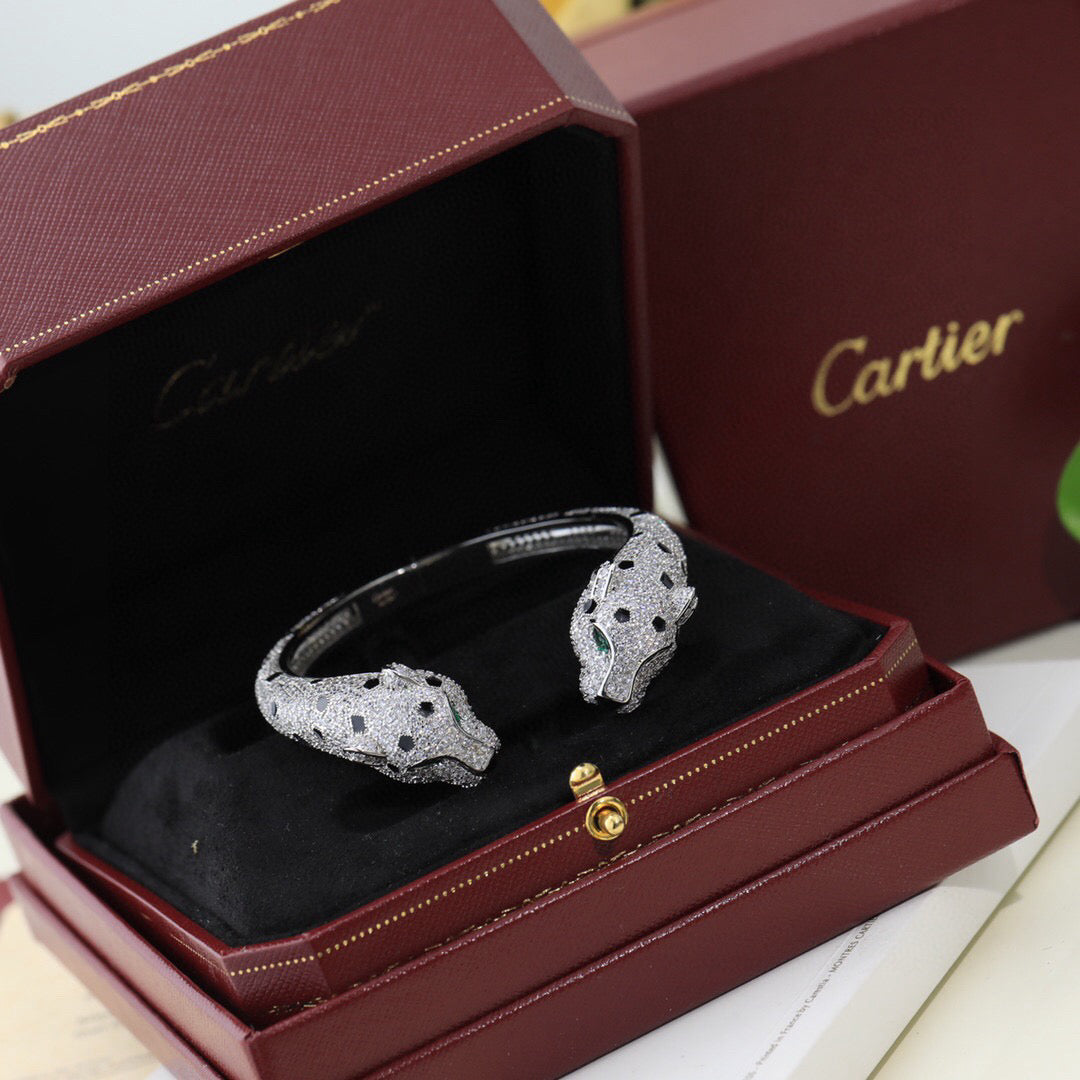 Avelora DOUBLE PANTHER FULL-PAVÉ OPEN BANGLE product view 3