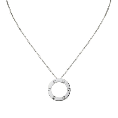 [Avelora]LOVE LARGE CIRCULAR PENDANT 3-DIAMOND NECKLACE